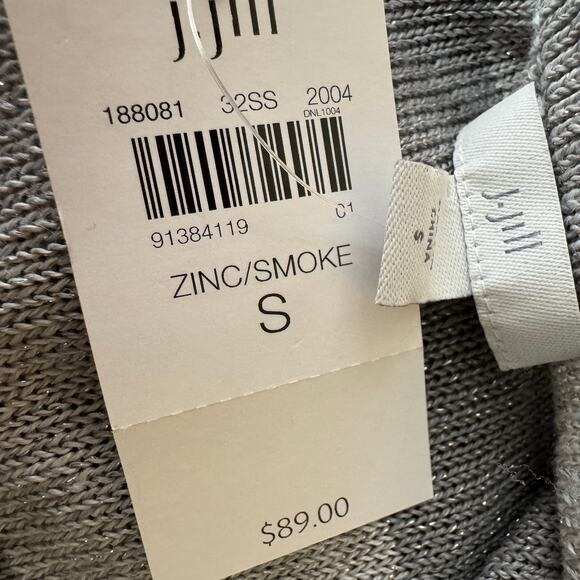 J. Jill Sparkle Flounce Metallic Tonal Stripe Linen Blend Sweater Size S NWT - Picture 6 of 7